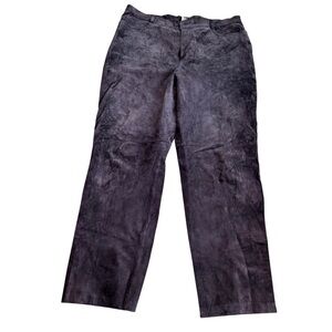 Vtg 90s Y2K Rafaella High Waisted Pants Women’s Sz 16 Brown Suede Leather Soft